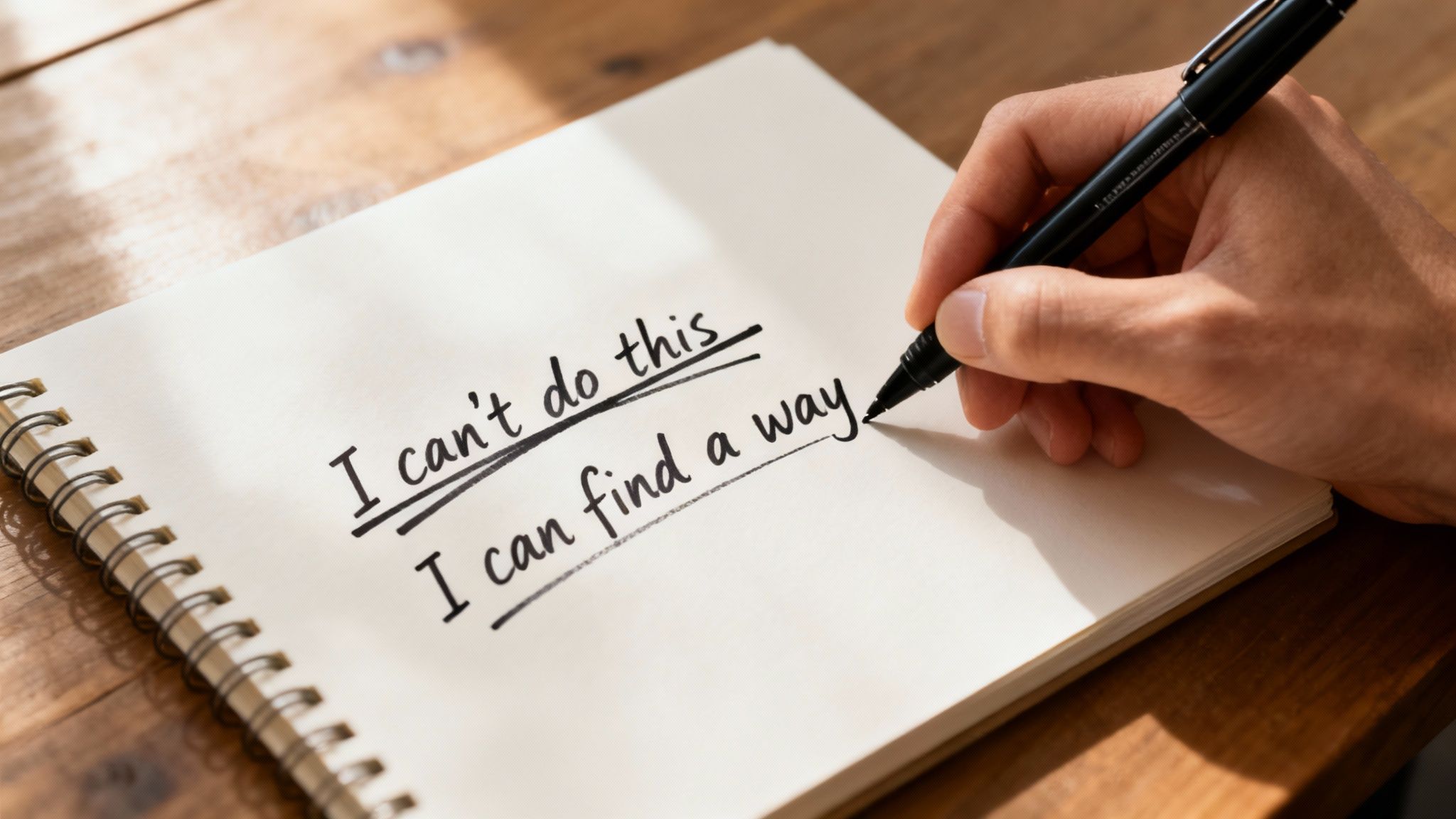 A person looking at their reflection in a puddle, symbolizing a change in perspective.