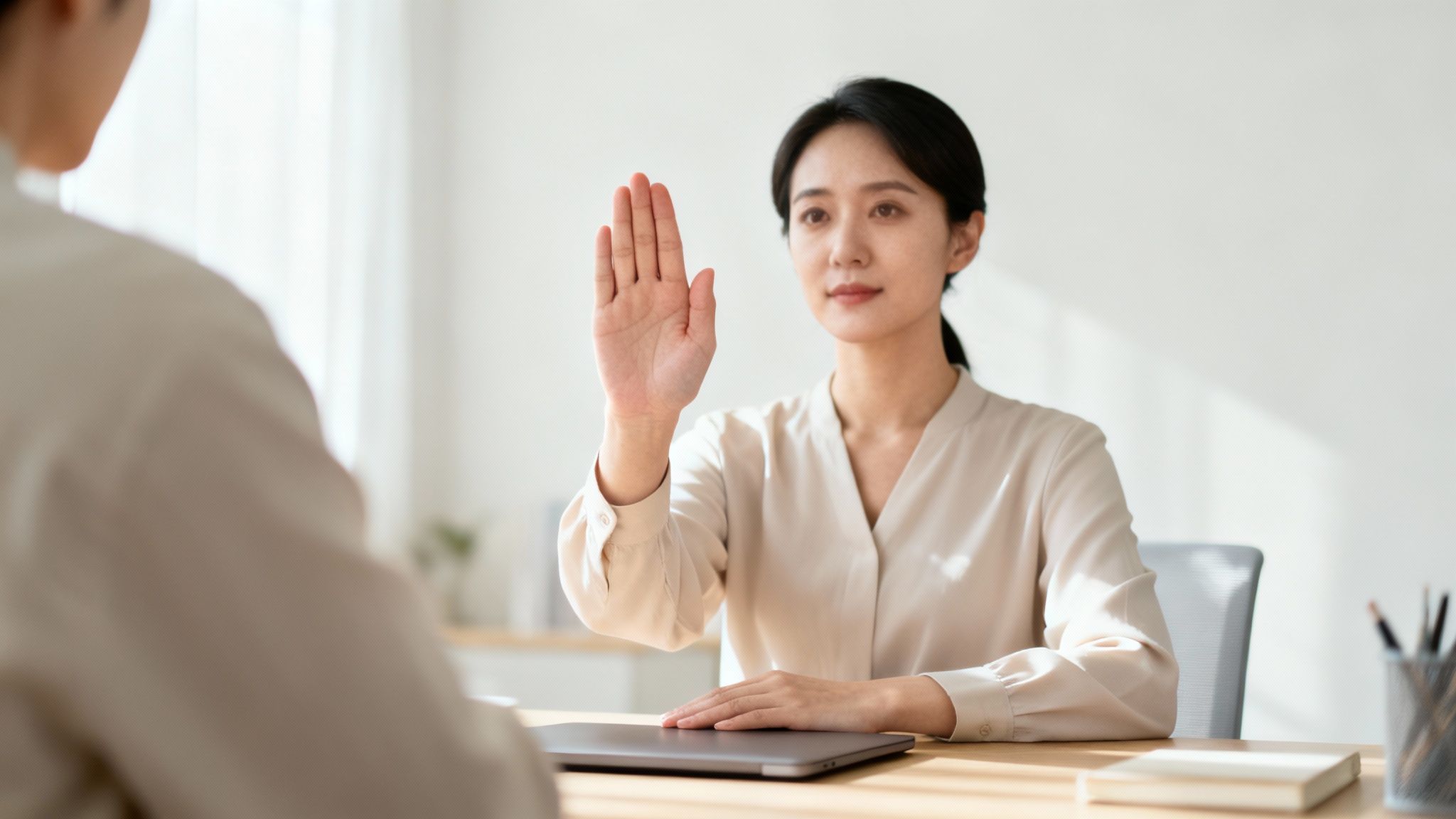 A person's hands gently pushing away a tangled mess of strings, symbolizing the creation of clear personal space and boundaries.