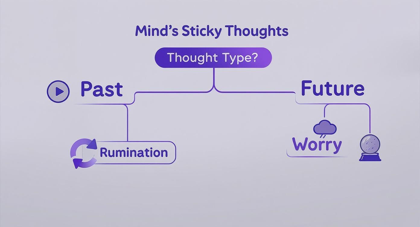 Infographic about how to stop thinking about something