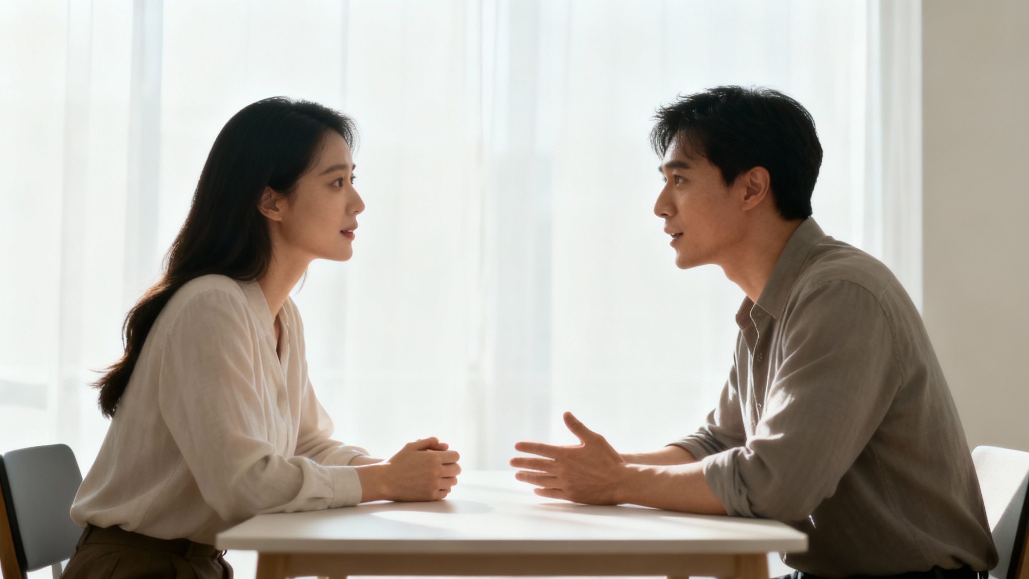 Two people having a supportive and empathetic conversation.