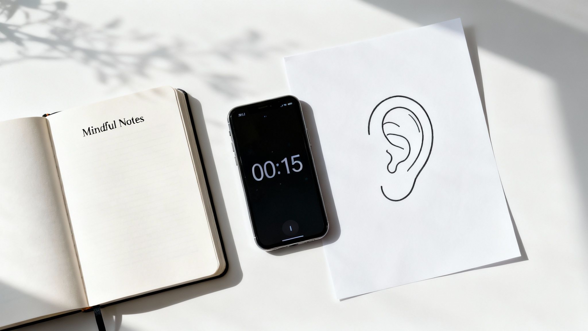 A person sitting in a calm, well-lit space, journaling in a notebook.