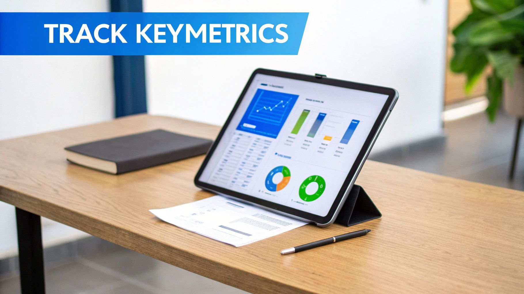 A person analysing charts and performance metrics on a digital dashboard.