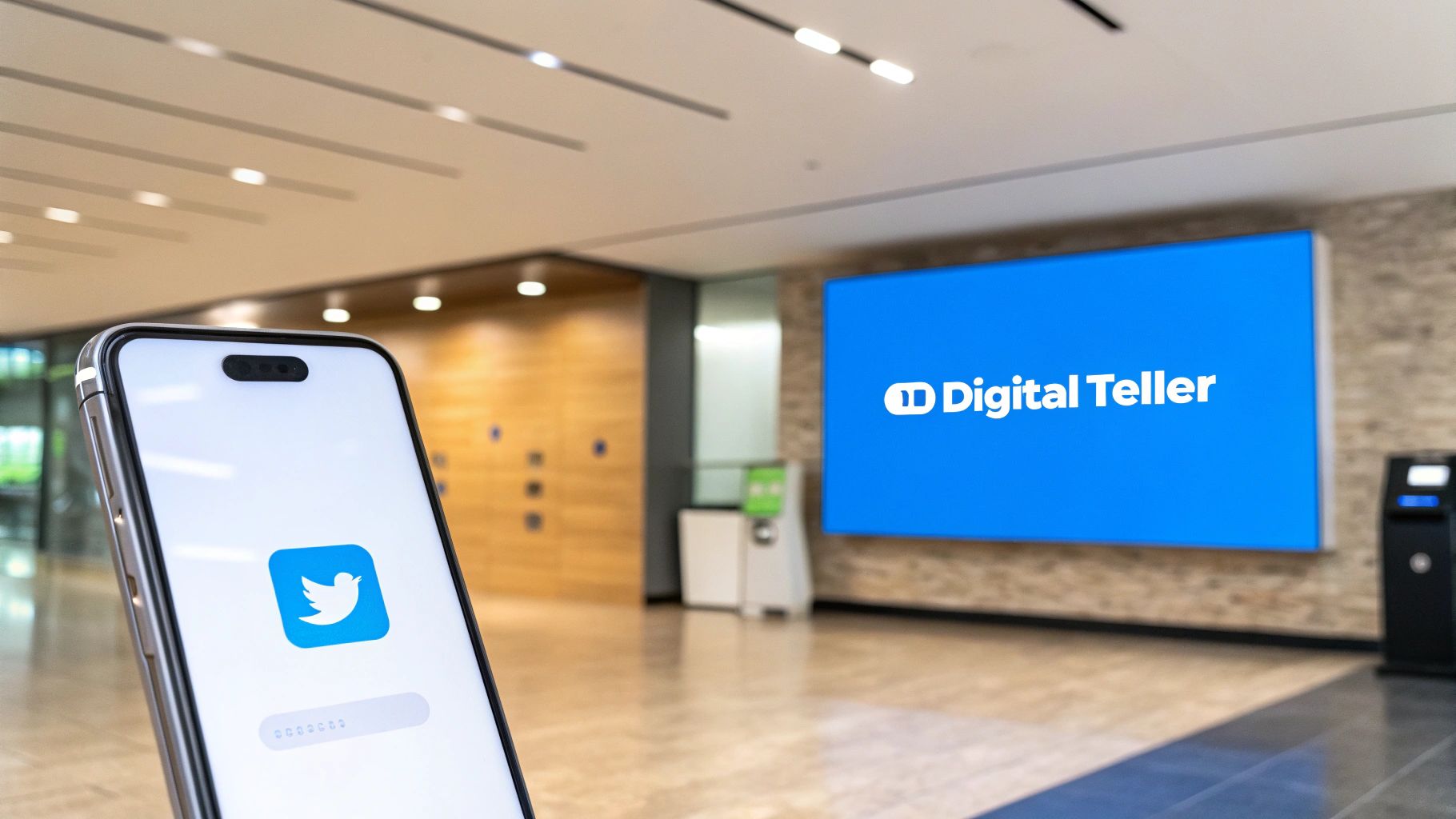 An illustration of a banking chatbot on a smartphone screen, helping a user with their finances.