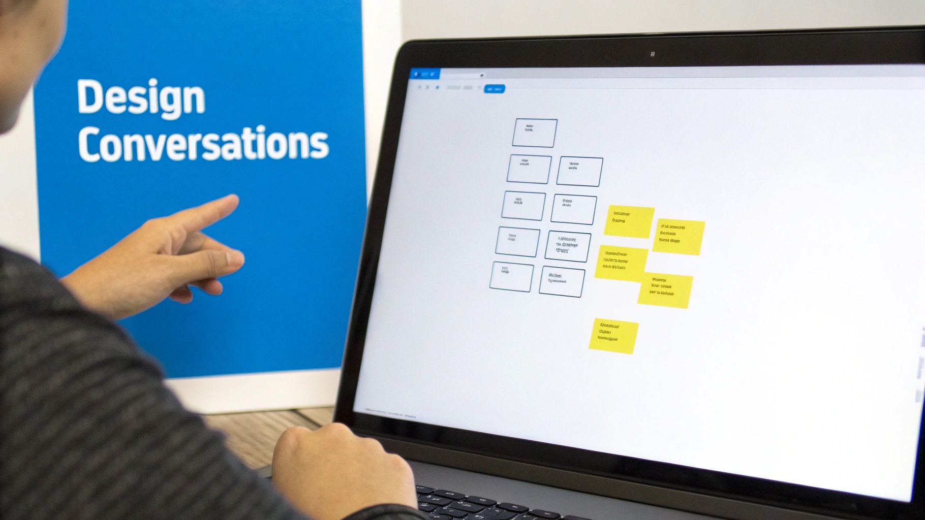 A visual representation of a chatbot conversational flow, showing branching paths and user interaction points.