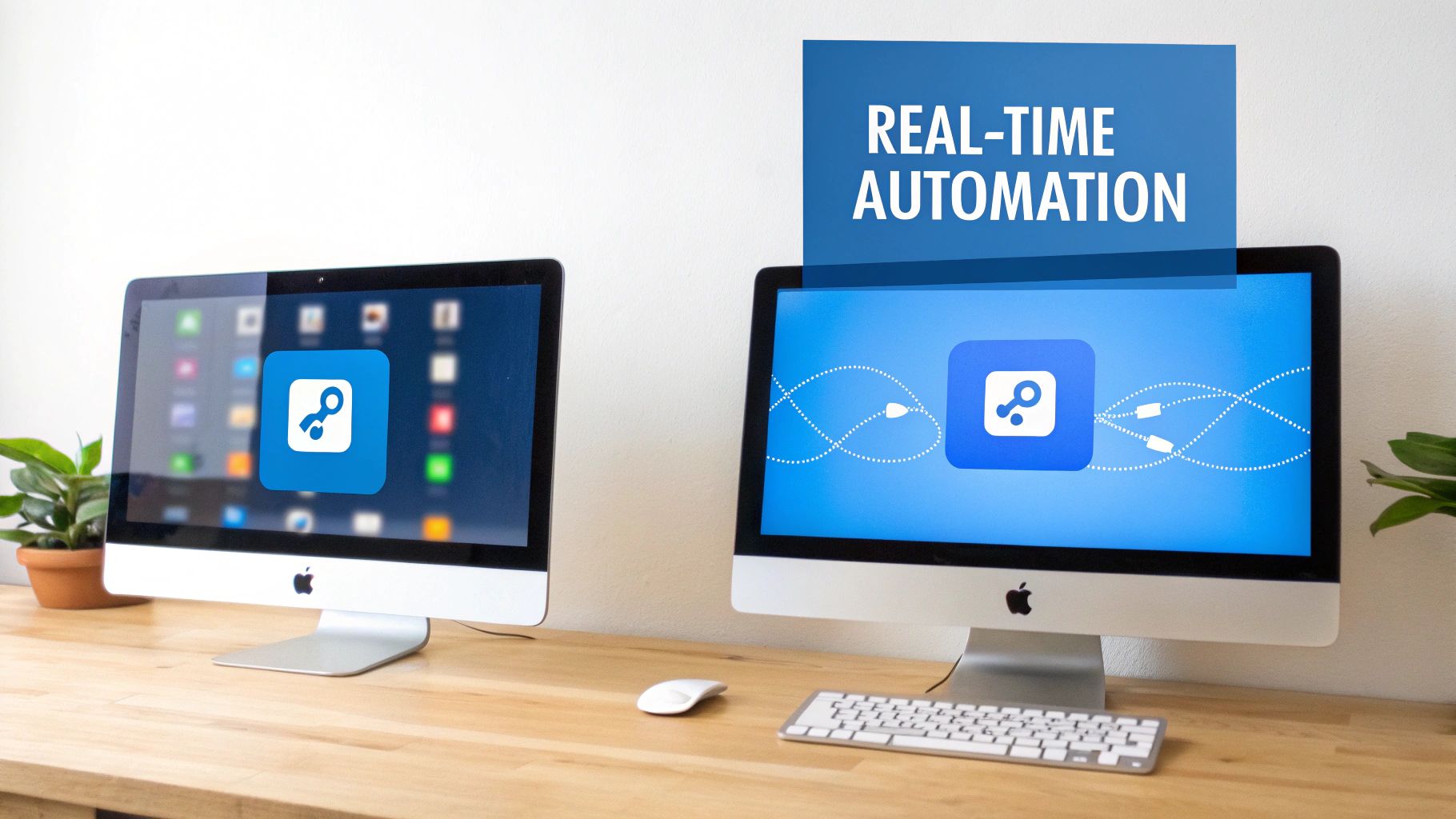 A person working with a computer displaying a Zapier web hook integration workflow