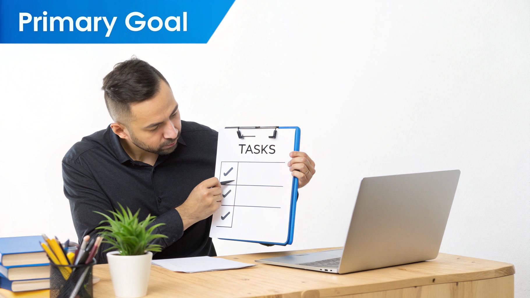 A chatbot icon with gears, symbolizing the process of defining its mission.