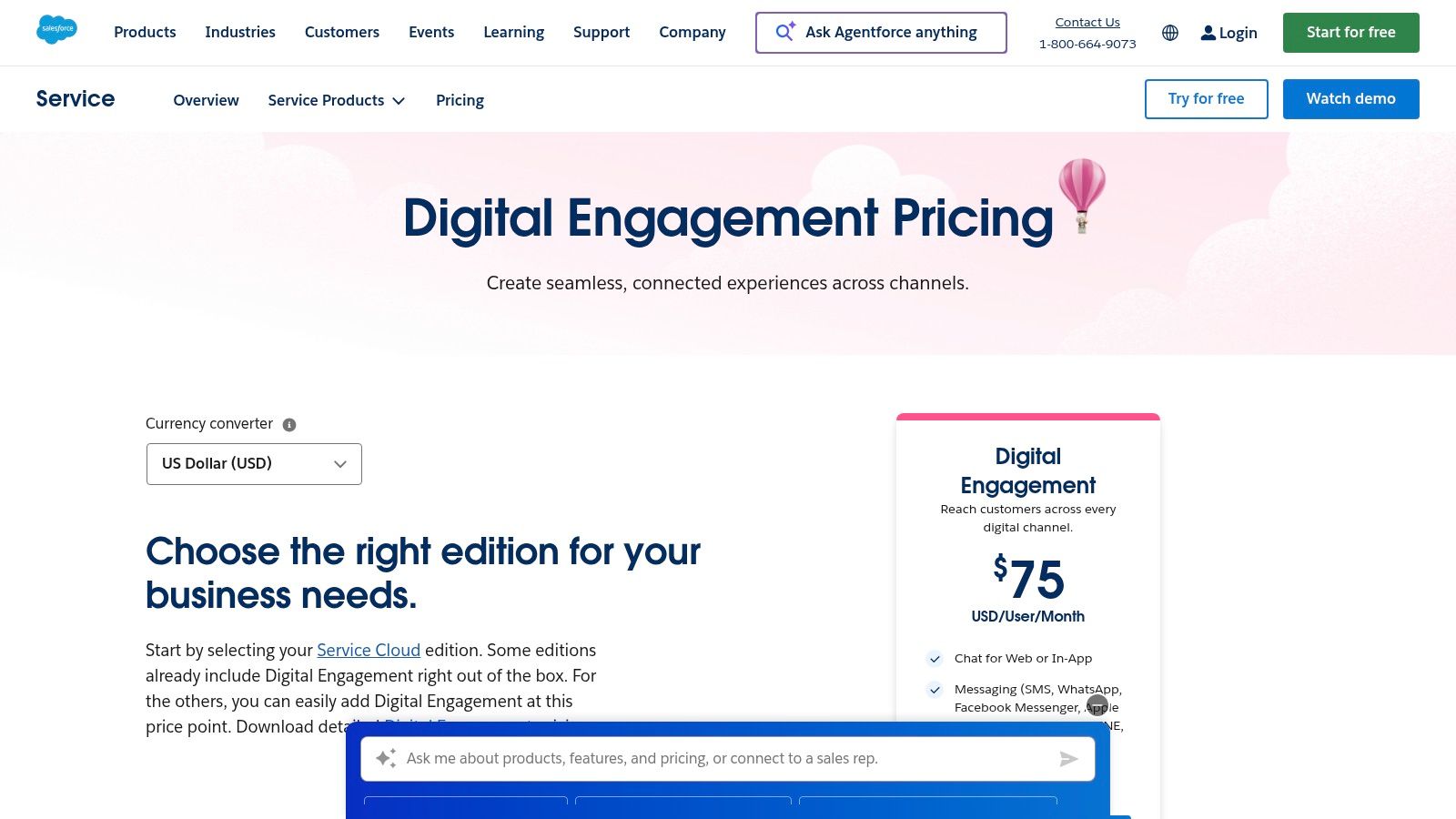 Salesforce Digital Engagement (Einstein Bots/Agentforce)