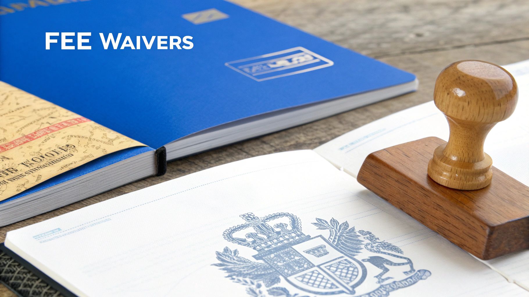 A desk with a calculator, a Canadian flag, and some coins, symbolising budgeting for a Canada visa.