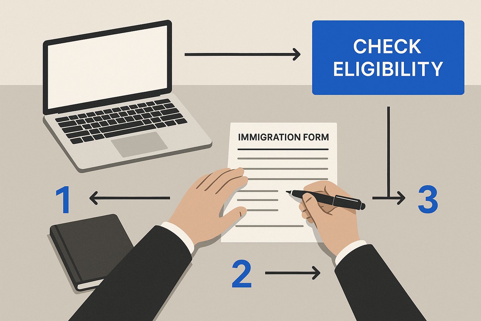 Infographic about how to apply for work visa