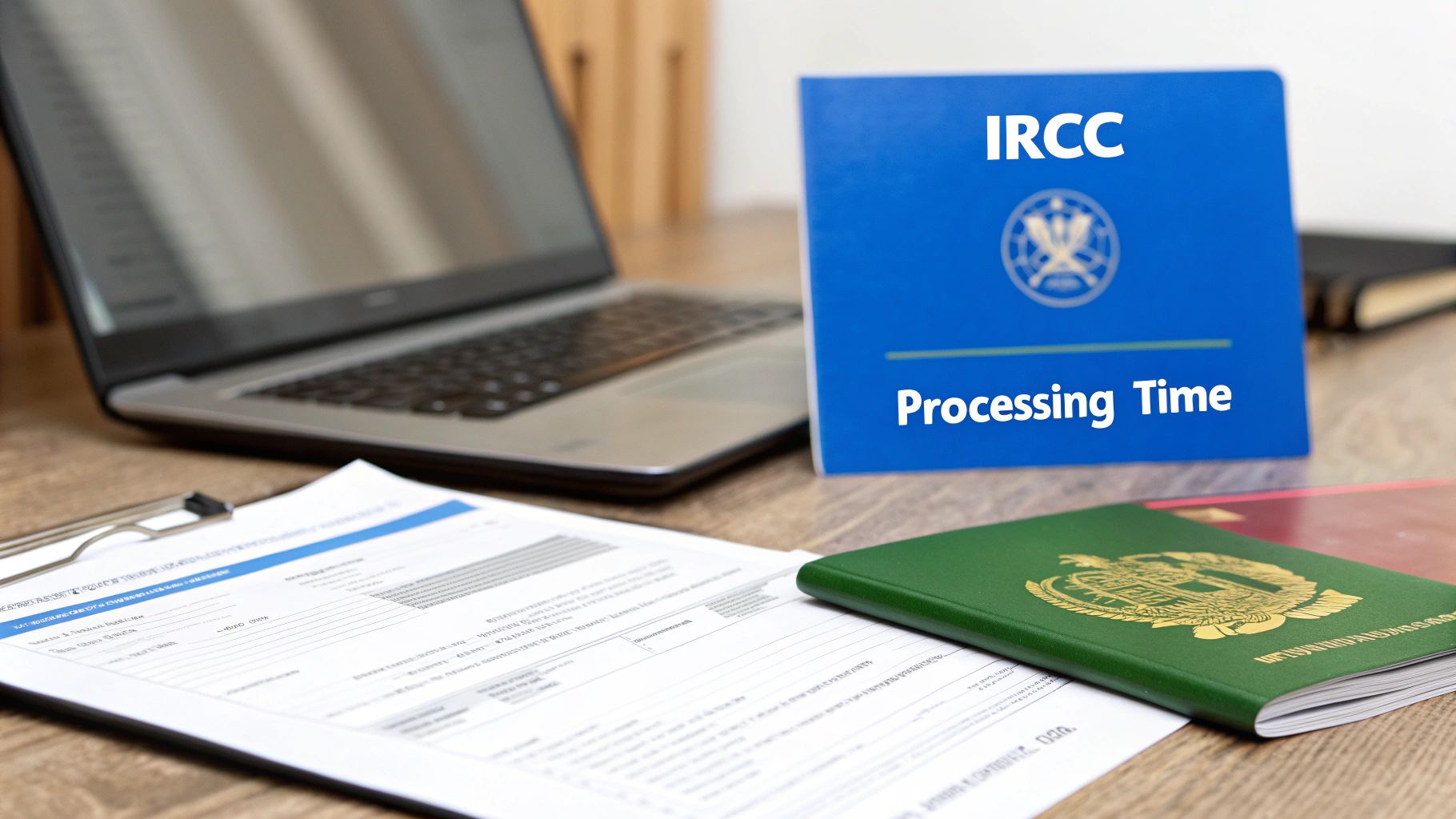 A person looking stressed while reviewing visa application documents on a laptop.