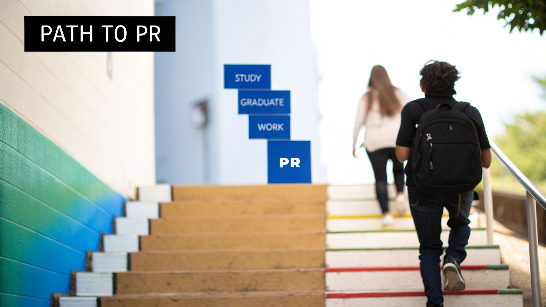 Graduates celebrating work permit