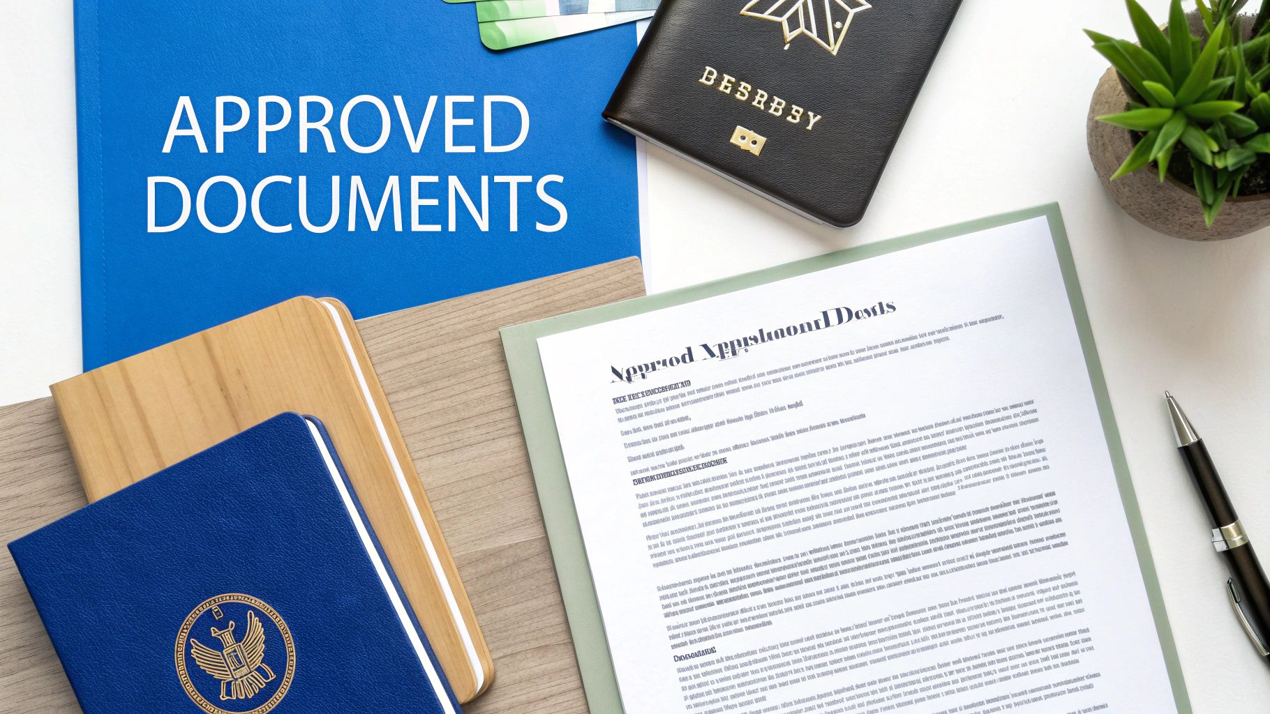 A person reviewing financial documents on a desk with a laptop and calculator