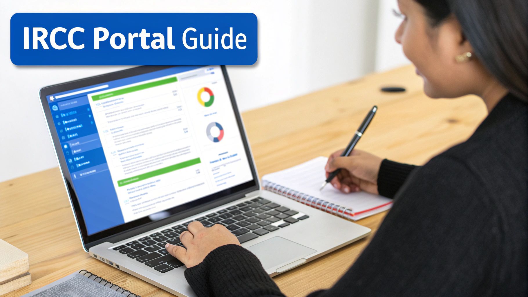 A close-up shot of a person's hands using a laptop to make an online payment, with a credit card next to the laptop.