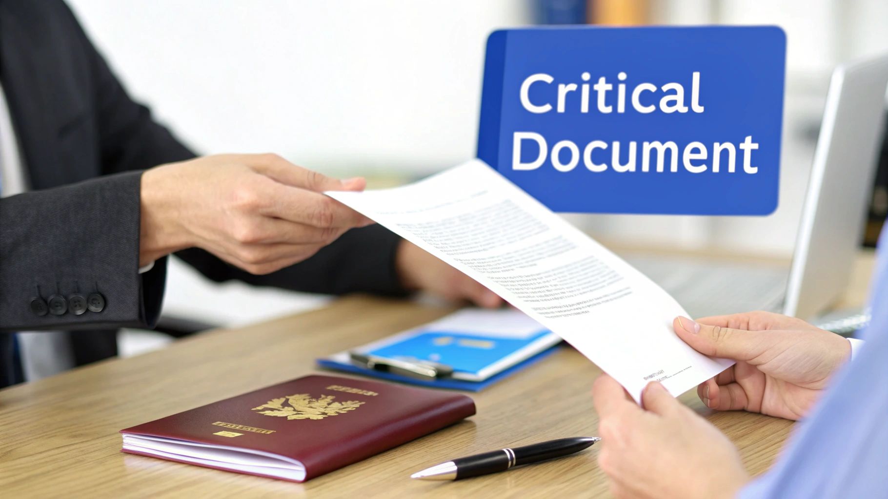 A person carefully reviewing and signing an official document, signifying the seriousness of the commitment.