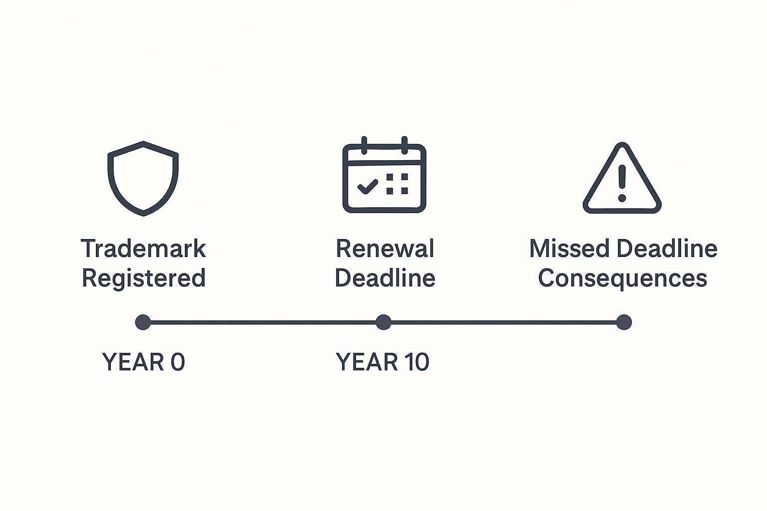 Infographic about renewal of trademark