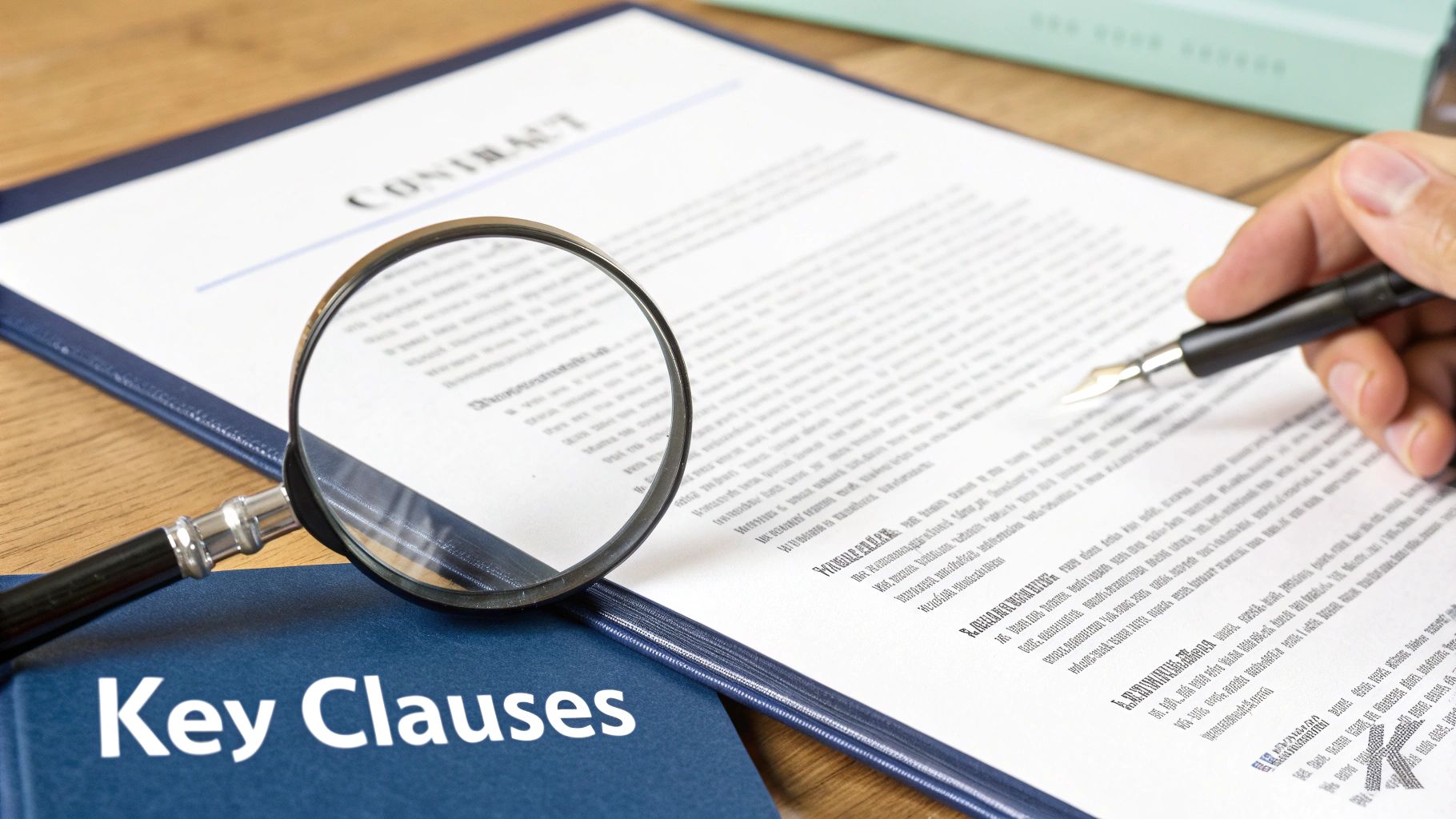 An artist and manager reviewing key clauses in a contract together