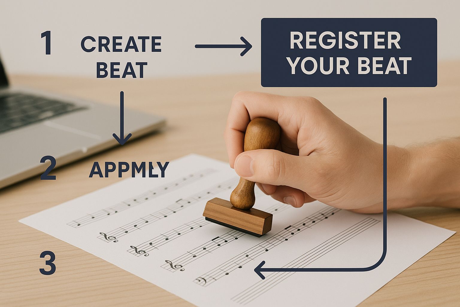 Infographic about how to copyright a beat