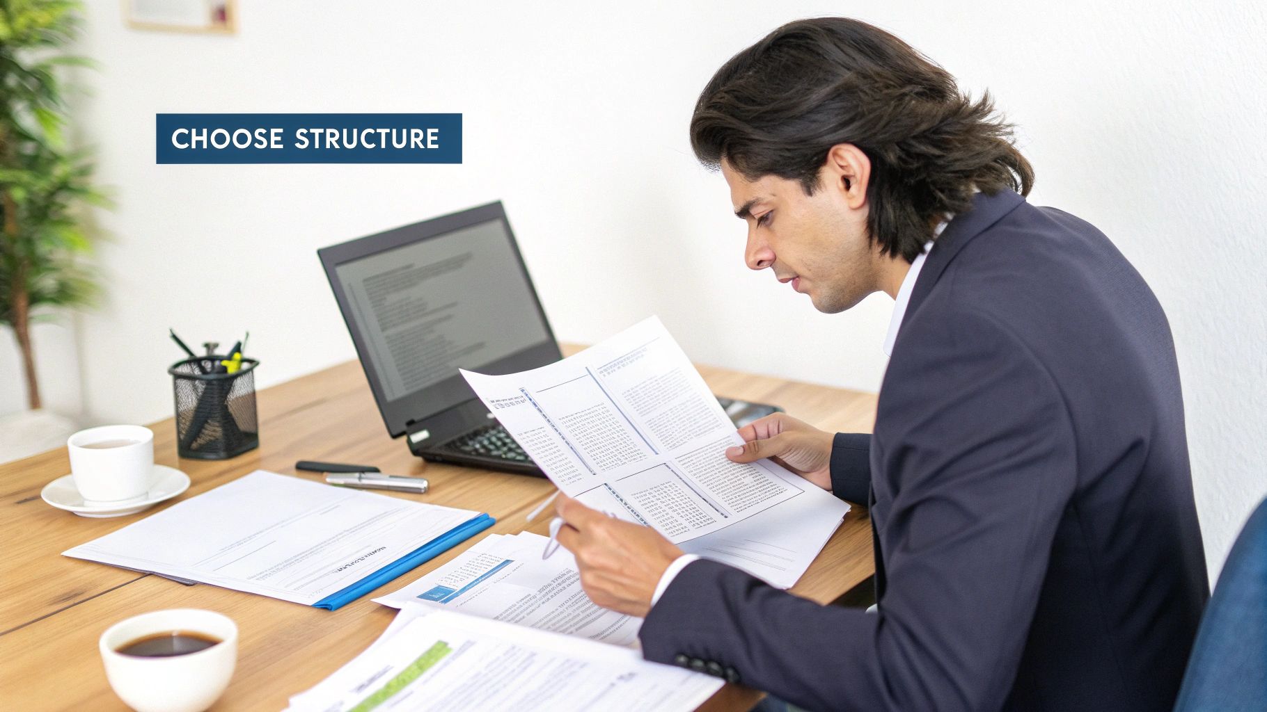 A person signing a business document in a professional setting, symbolizing proactive legal decisions