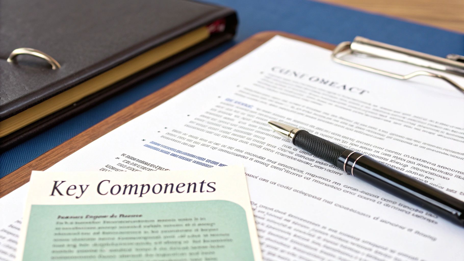 How to Write a Business Contract That Protects You 2 Two professionals discussing a project over a desk with laptops and documents