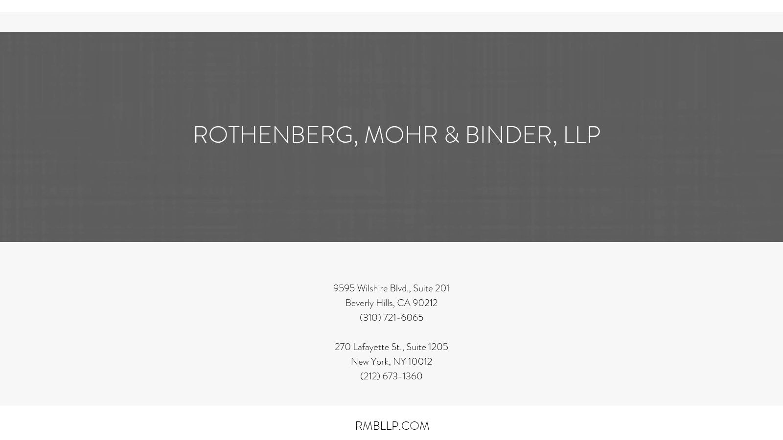 Rothenberg, Mohr & Binder, LLP