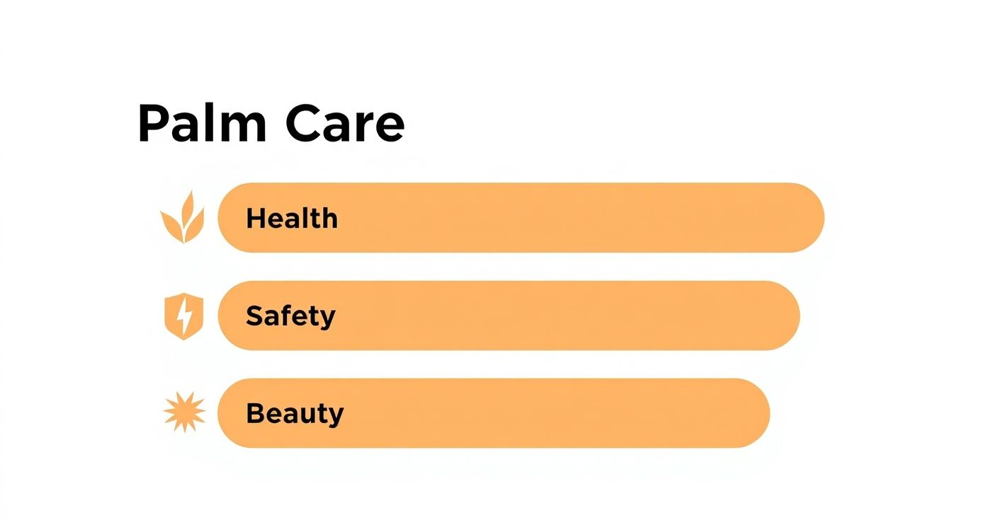 Infographic about palm tree trimming phoenix