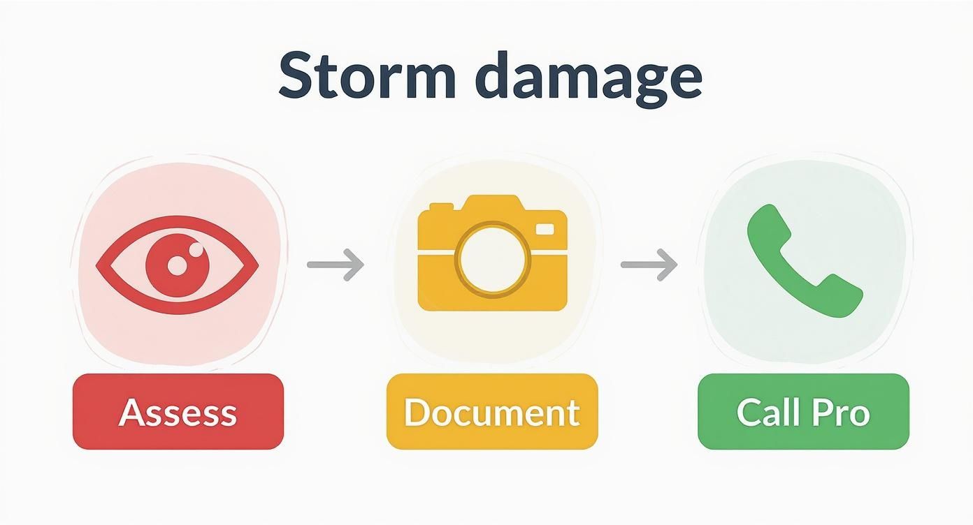 Infographic about storm damage tree removal