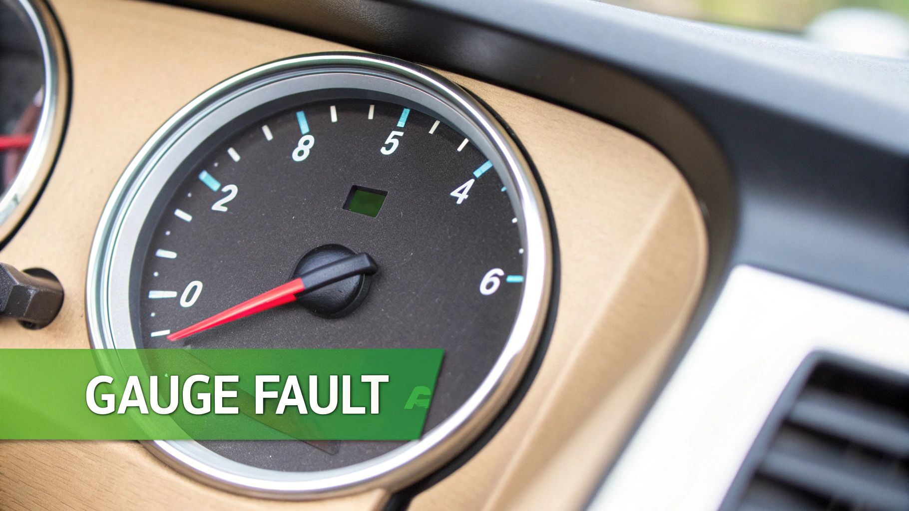 An automotive gauge cluster showing the oil pressure gauge with its needle fluctuating erratically.