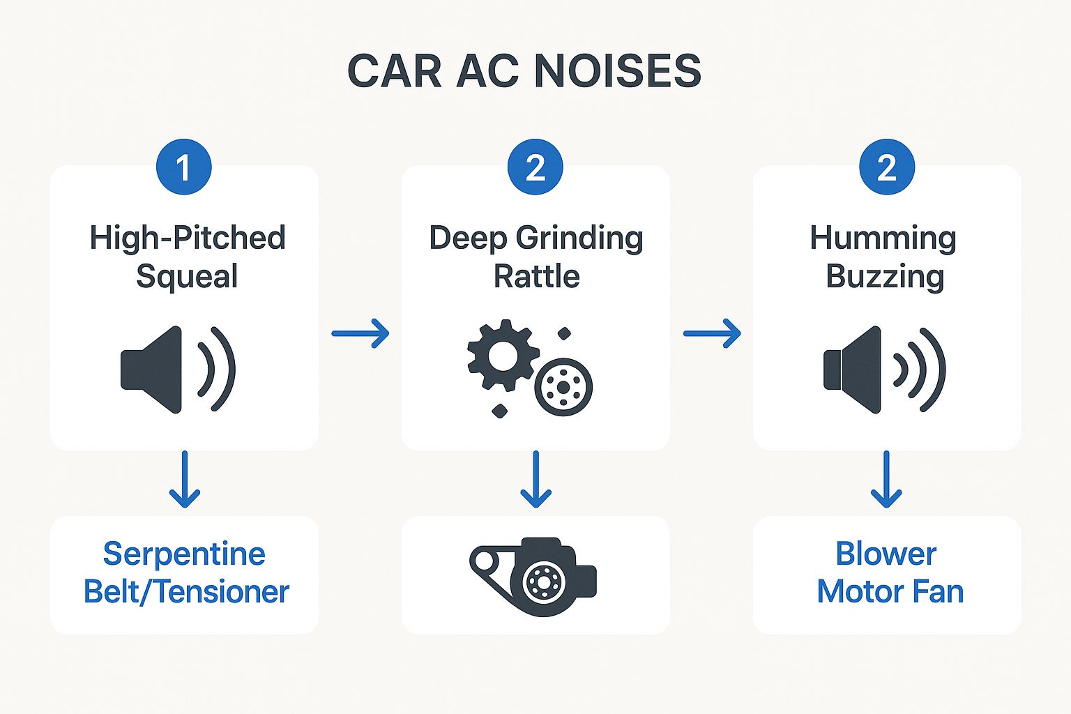 Infographic about car air conditioner making noise
