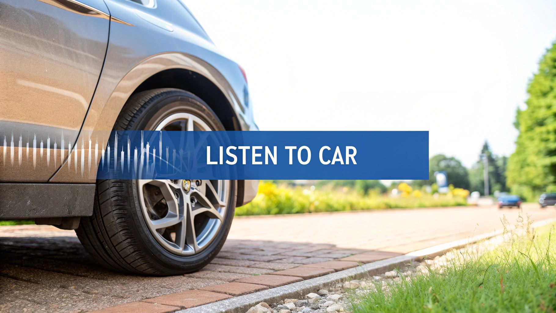 A woman listening to the engine of her car