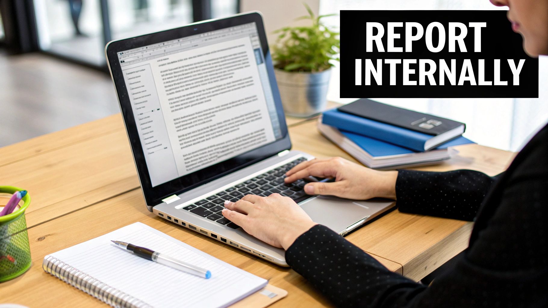 Employee structuring an HR email