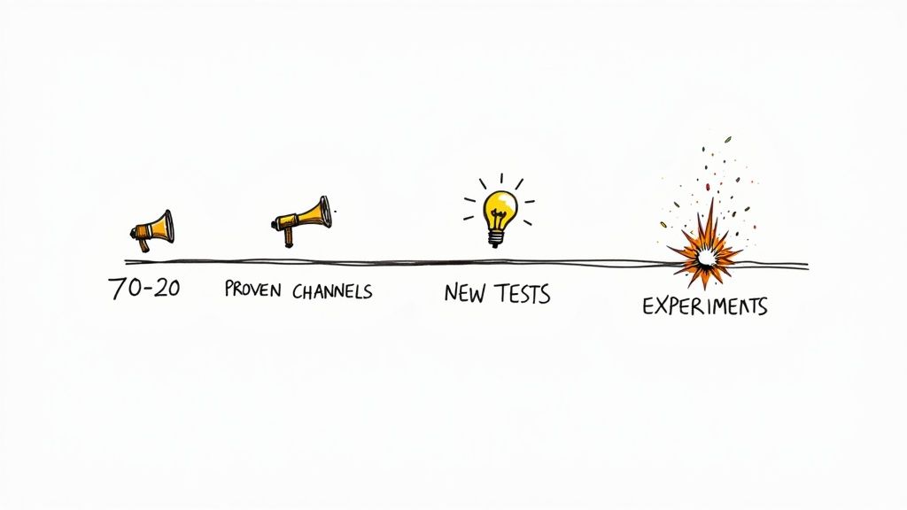 A close-up of a vibrant pie chart on a tablet screen, showing different budget allocations.