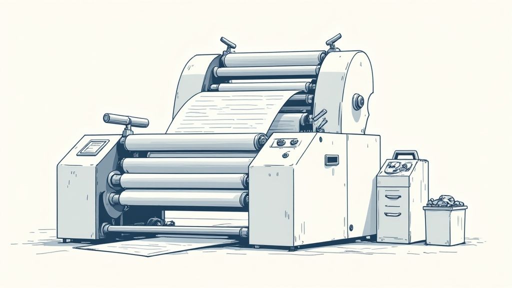 A collection of various printed materials like business cards, brochures, and posters showcasing different print types.