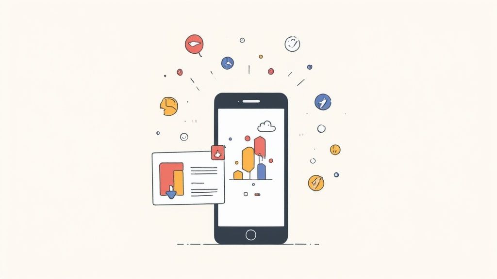 A person interacting with a futuristic digital interface displaying graphs and icons