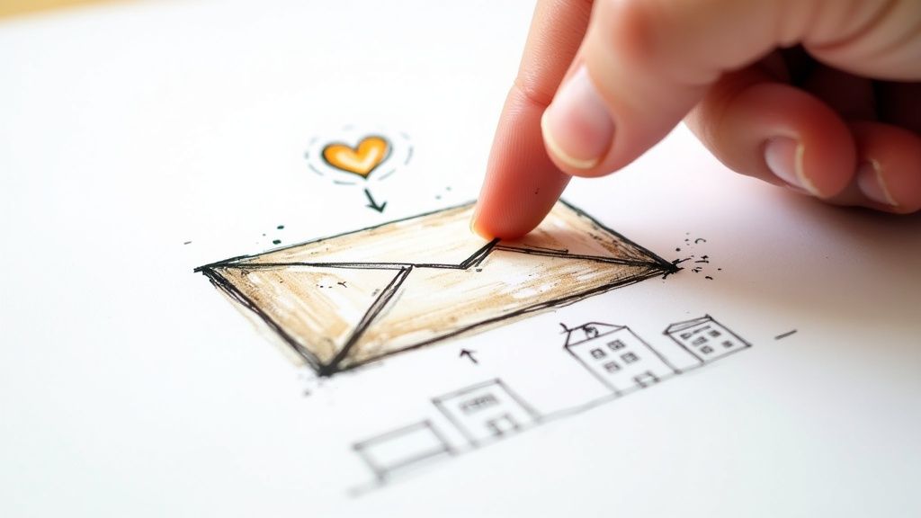 A person holding a letter with a smile, showing the positive impact of direct mail