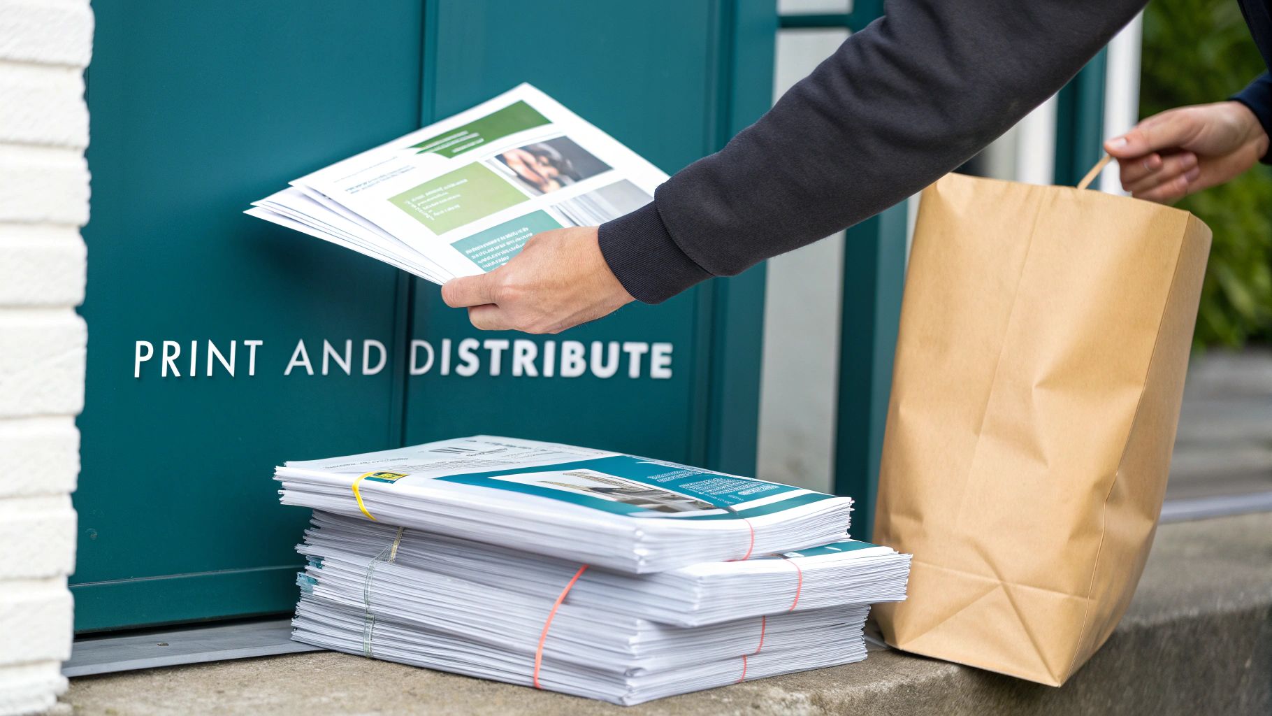 A stack of freshly printed flyers ready for distribution