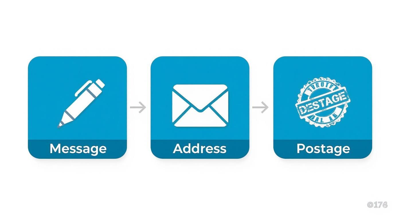 Infographic about addressing a postcard