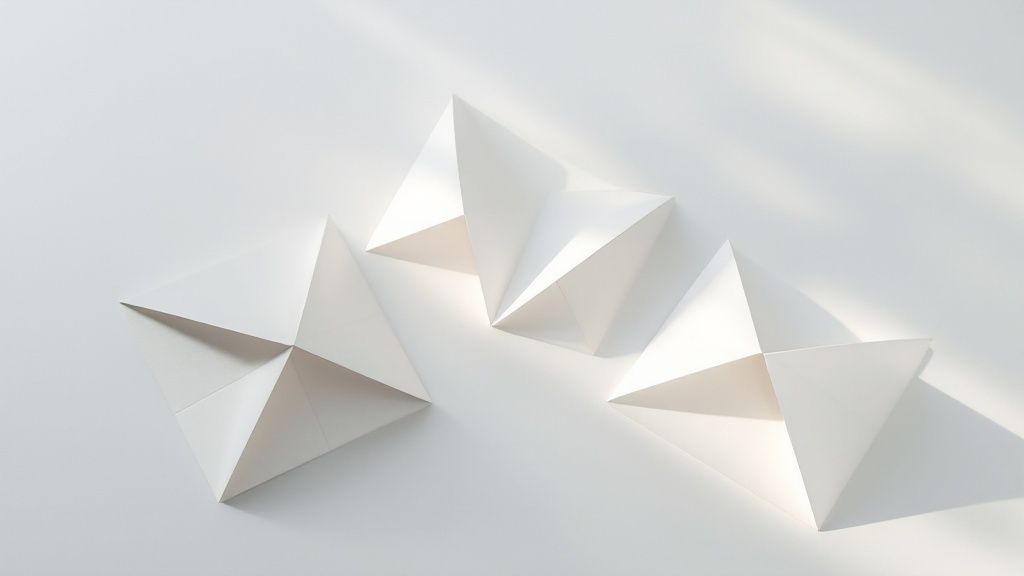 A person designing a folded card on a computer screen