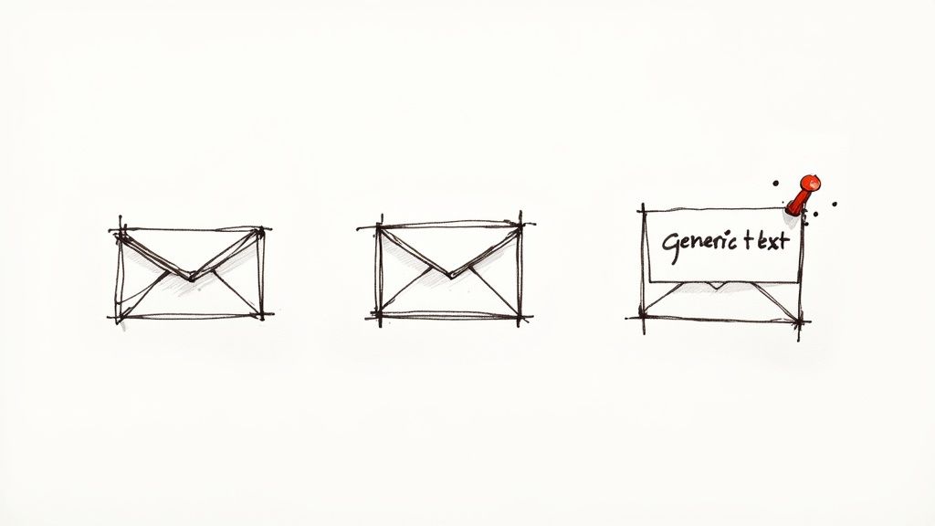 A crumpled direct mail piece in a trash can, symbolizing a failed campaign.