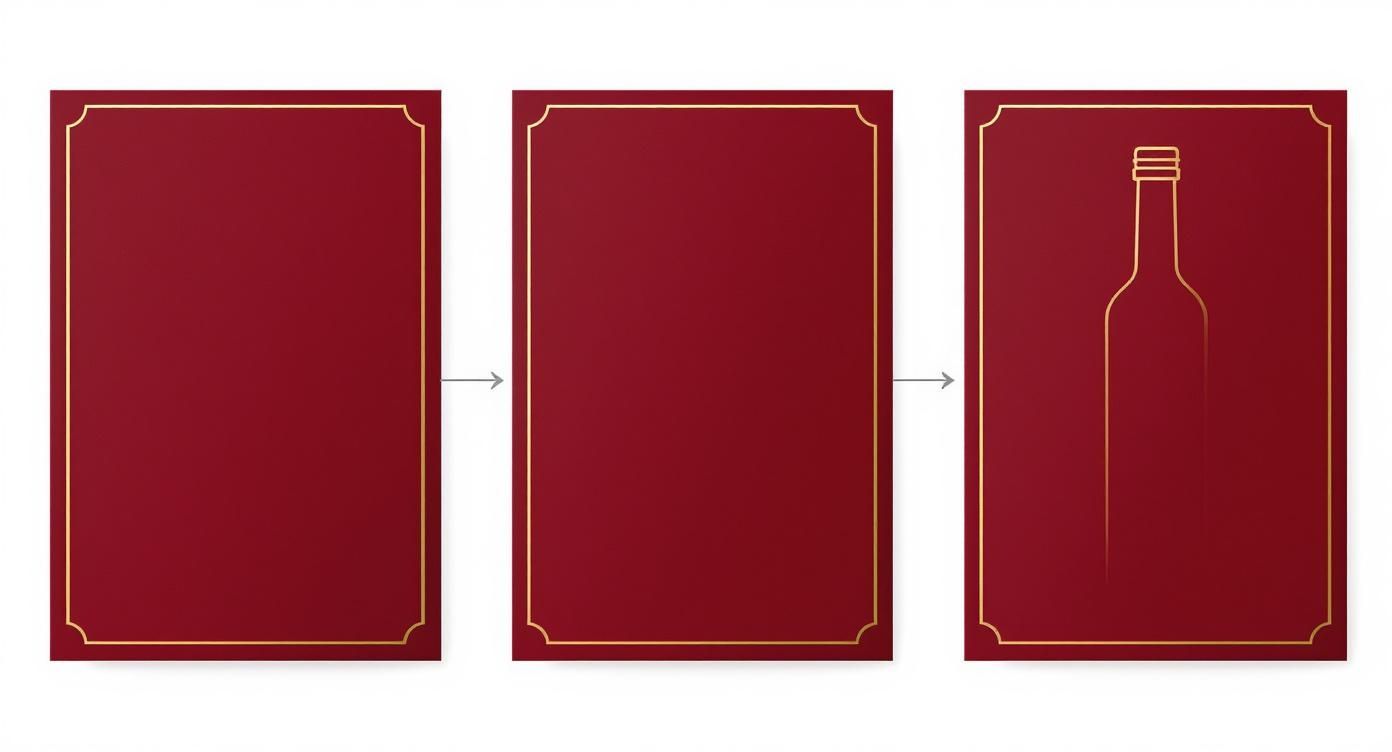 Infographic about dimensions of a wine bottle label