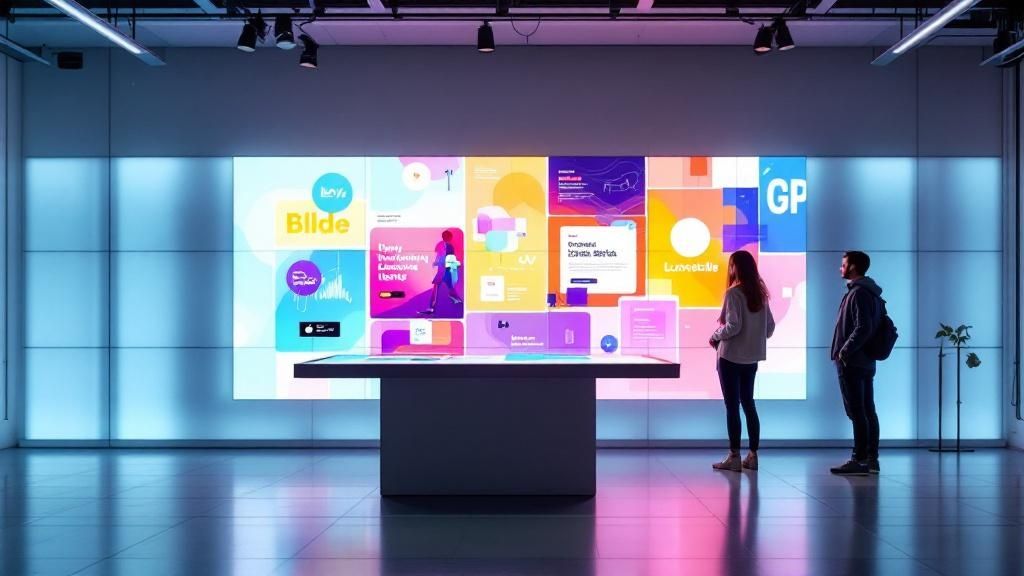 Digital Displays and Interactive Screens at an event.