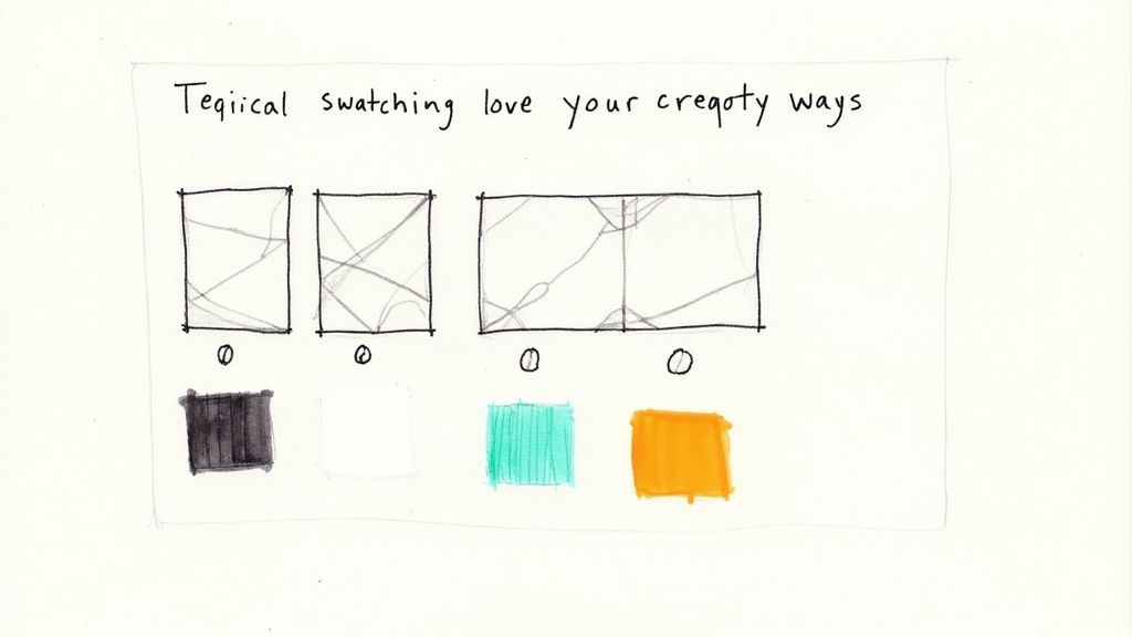 A close-up shot of a rack card design focusing on the typography and a high-resolution image, illustrating a strong visual connection.