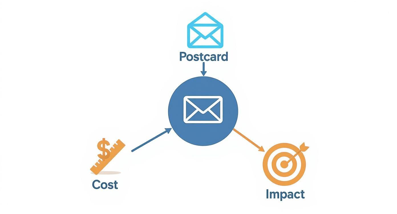 Infographic about every door direct mail postcard sizes