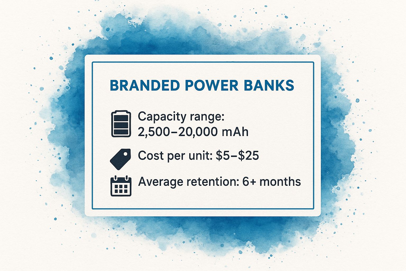 Infographic showing key data about Branded Power Banks