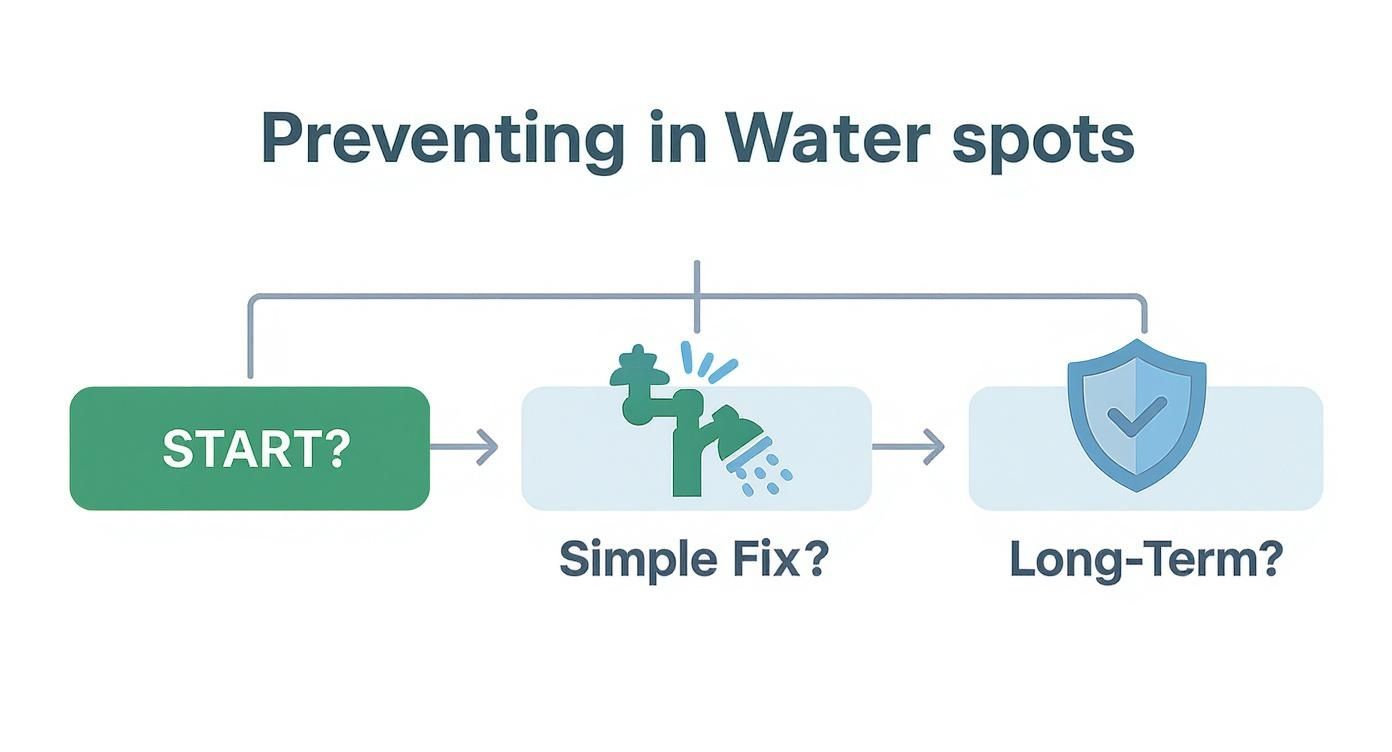 Infographic about how to get hard water spots off windows