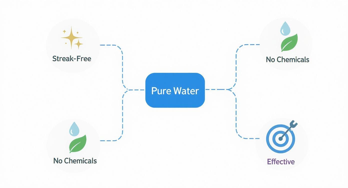 Infographic about purified water window cleaning