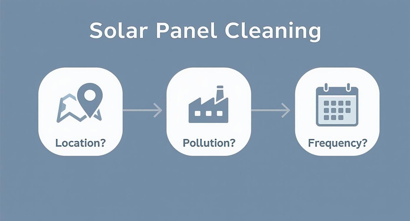 Infographic about how often should solar panels be cleaned