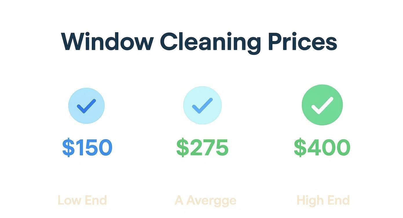 Infographic about average price for window cleaning