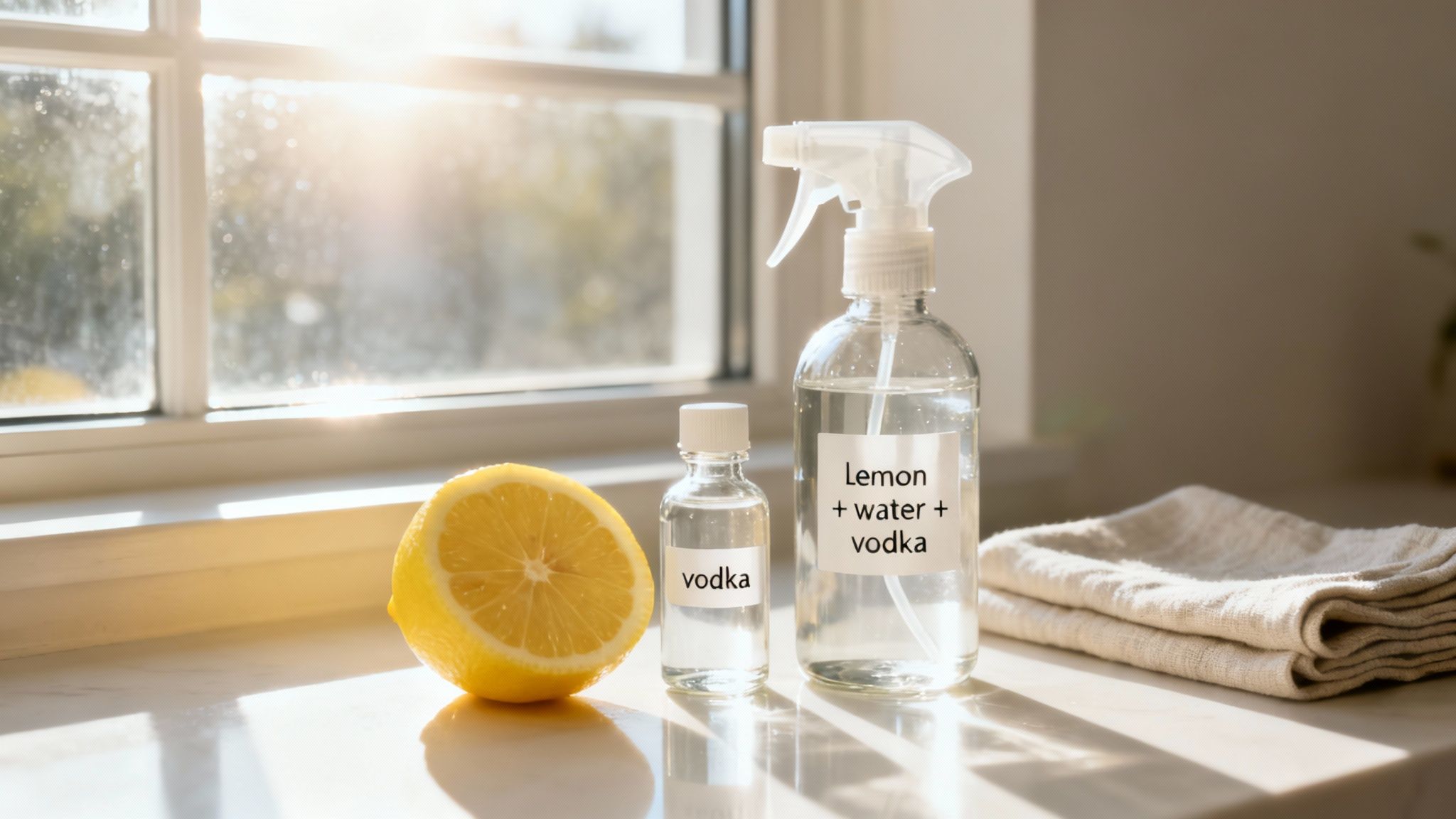 Lemon Juice, Water, and Vodka Solution