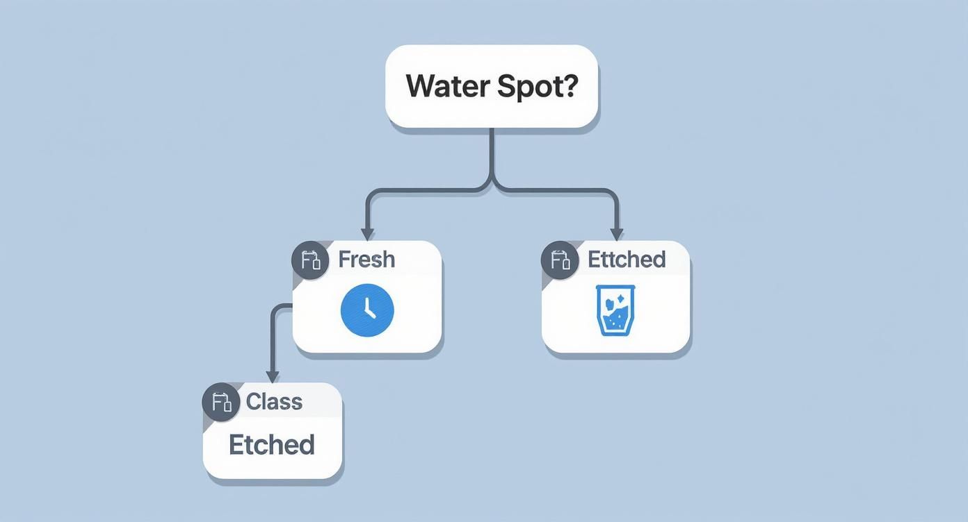Infographic about how to remove water spots from window