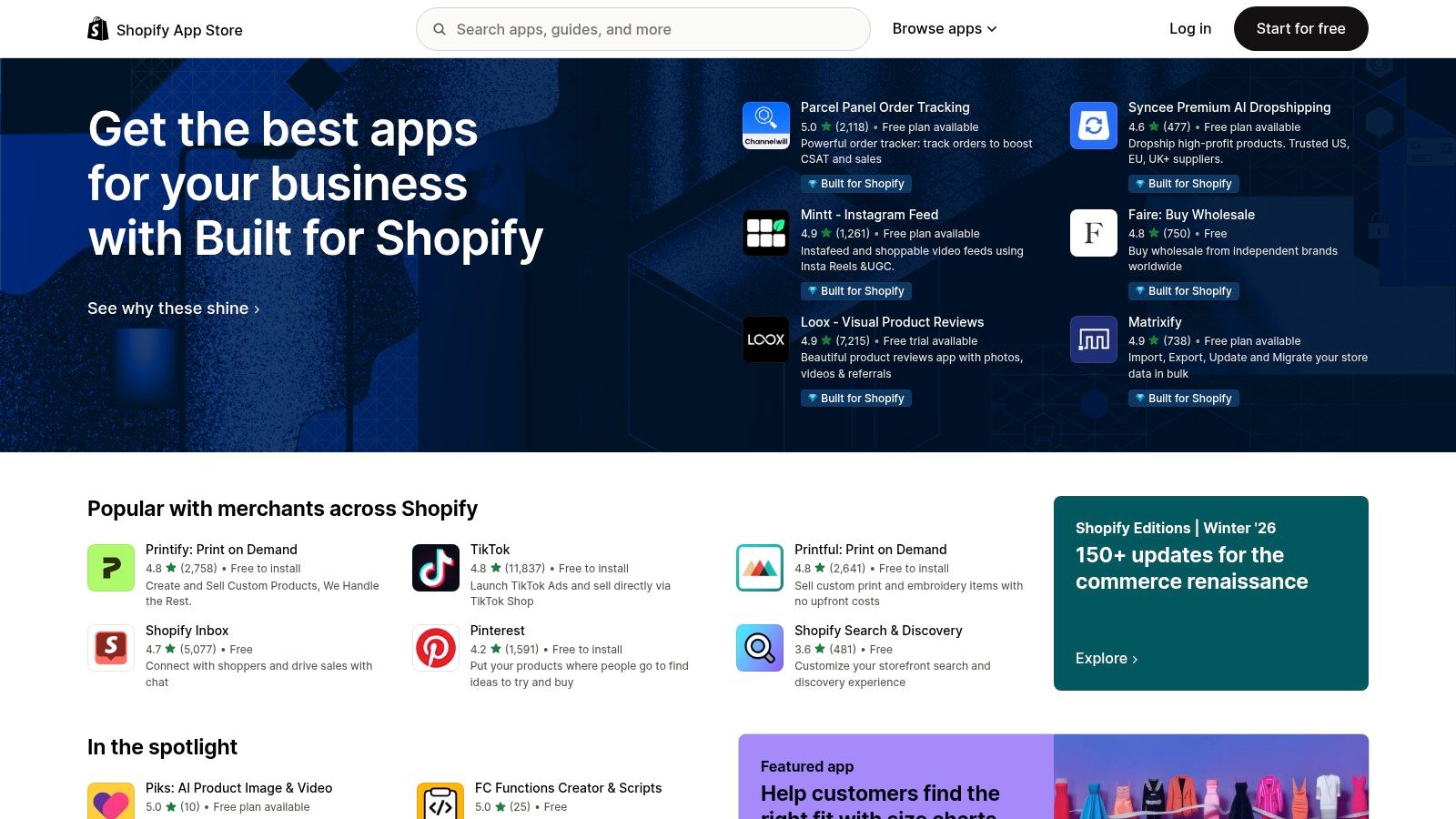 Shopify App Store – Marketing AI apps